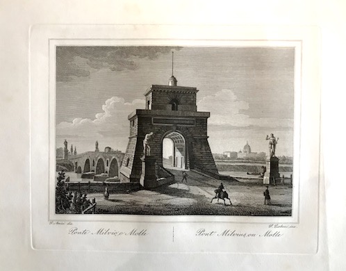 Parboni Pietro (attivo a Roma nella prima metà  del XIX Secolo) Ponte Milvio, o Molle - Pont Milvius, ou Molle 1840 ca. Roma 